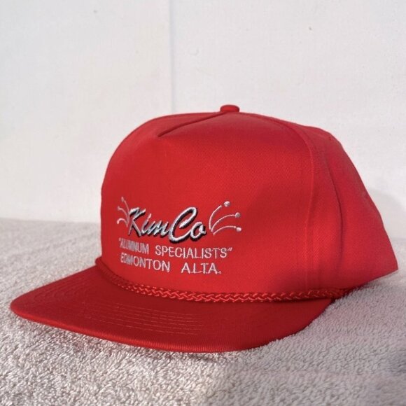 Vintage Kim Co Aluminum Specialists Edmonton Alta Red Trucker Hat - Picture 8 of 8